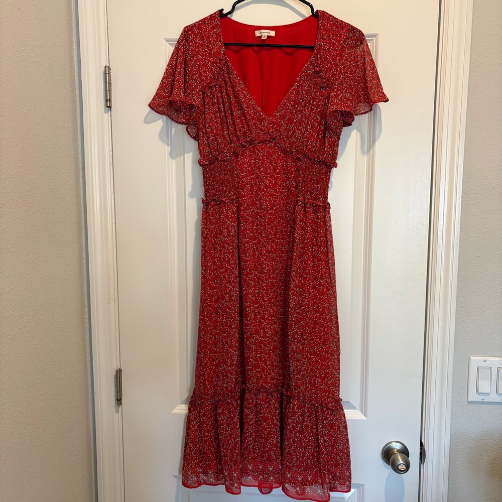 Max Studio Dress Red Floral | size small